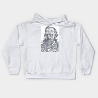 FYODOR DOSTOEVSKY ink portrait Kids Hoodie